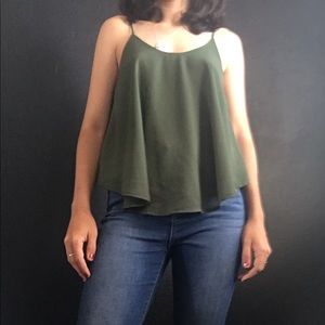 Flowy dark olive blouse